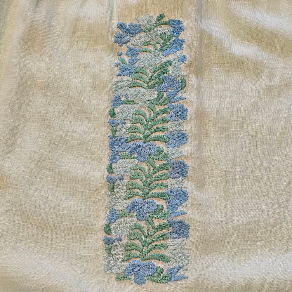 J Marie Top Womens Size Small Green Floral Embroidered Sleeveless Lined Bohemian - Picture 5 of 10